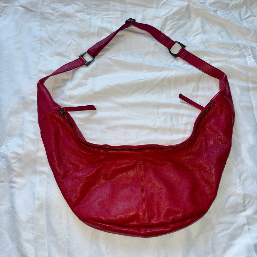 FREE PEOPLE Leather Idle Hands Sling Bag in Red Lip - Picture 14 of 15
